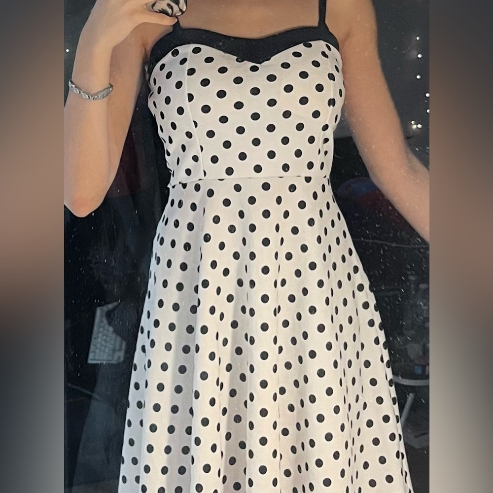 Polka Dot Strapless Dress